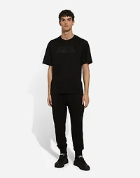 Cotton T-shirt with logo embroidery