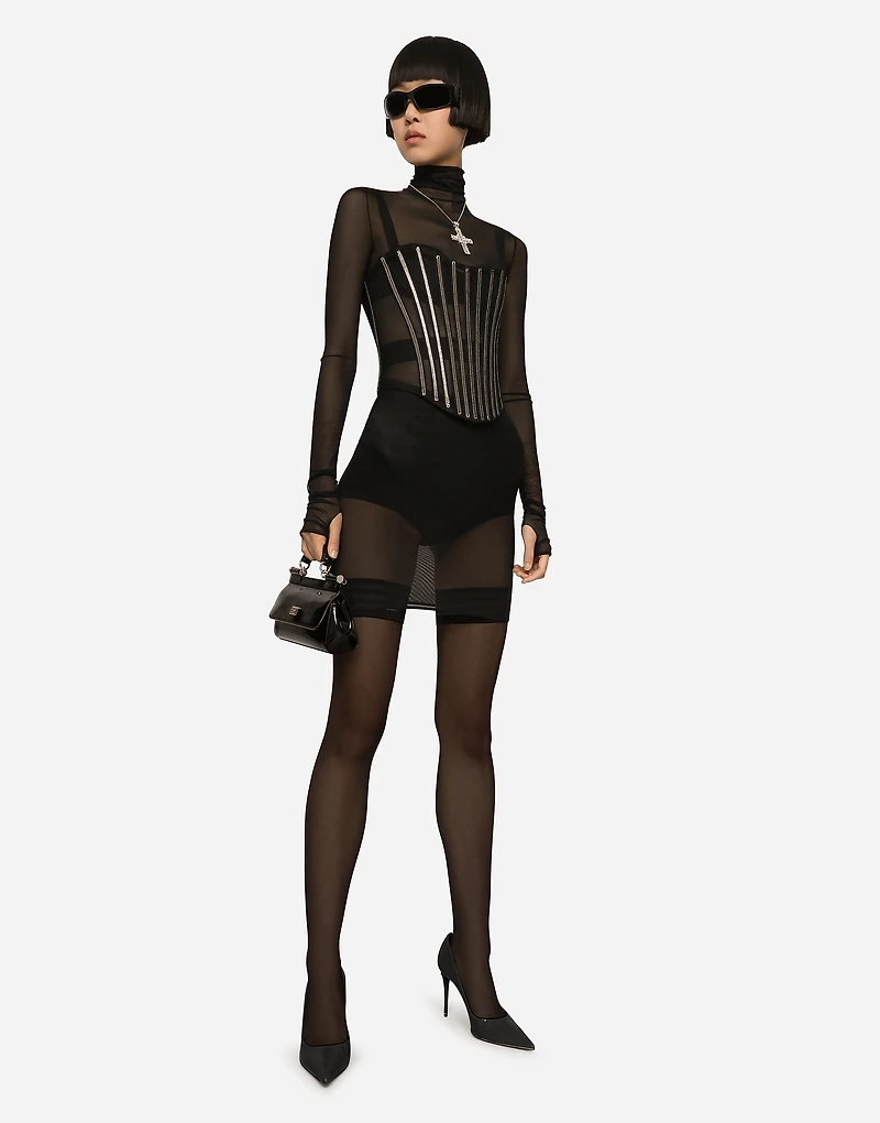 KIM DOLCE&GABBANA Tulle corset belt with boning