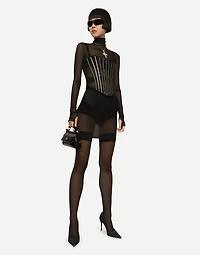 KIM DOLCE&GABBANA Tulle corset belt with boning
