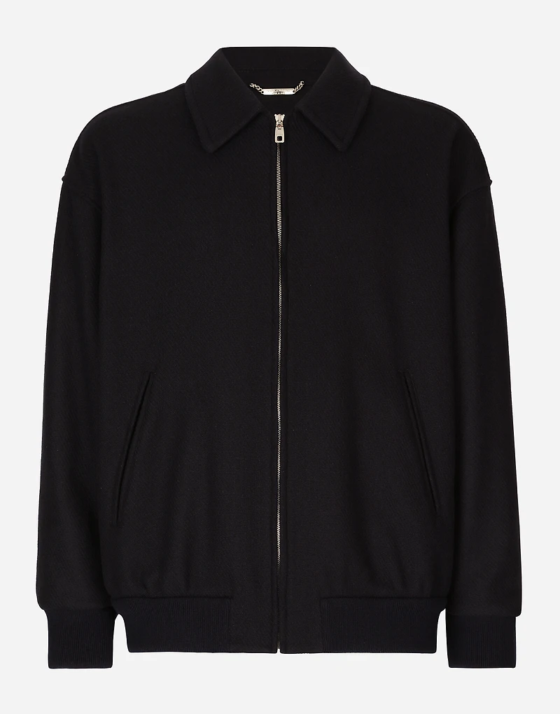 Wool-blend bomber jacket