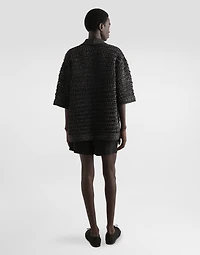 Viscose raffia crochet shirt