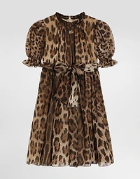 Leopard-print chiffon dress