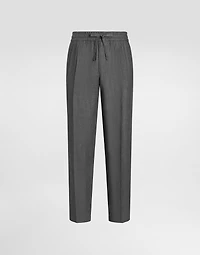 Washed linen canvas jogging trousers
