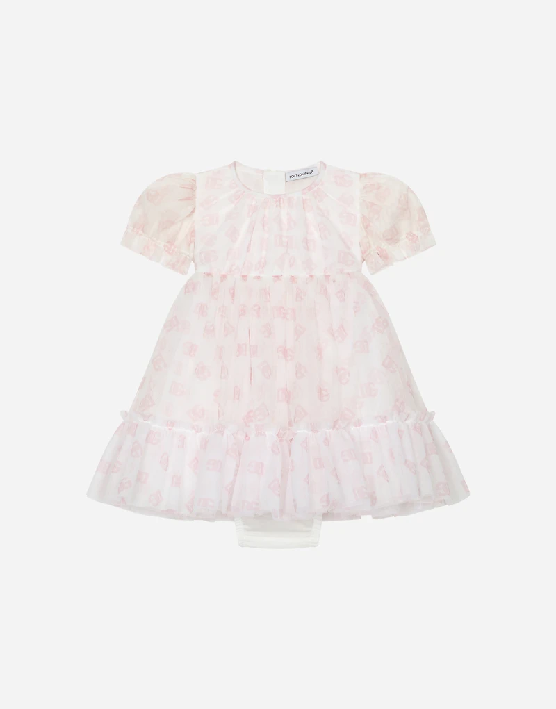 DG logo-print tulle dress
