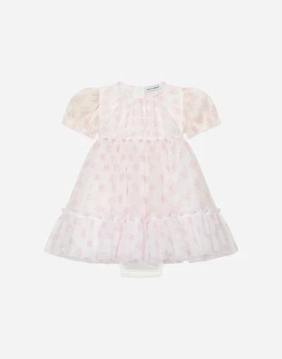 DG logo-print tulle dress