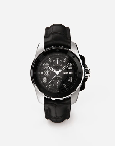 DS5 watch in white gold and steel with pvd coating