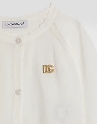 Satin viscose cardigan with caps