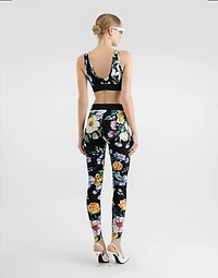 Activewear bra top floral-print jersey