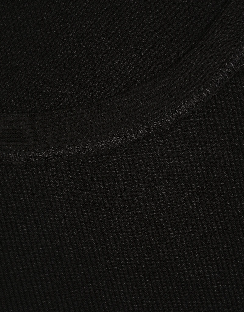Fine-rib washed cotton singlet