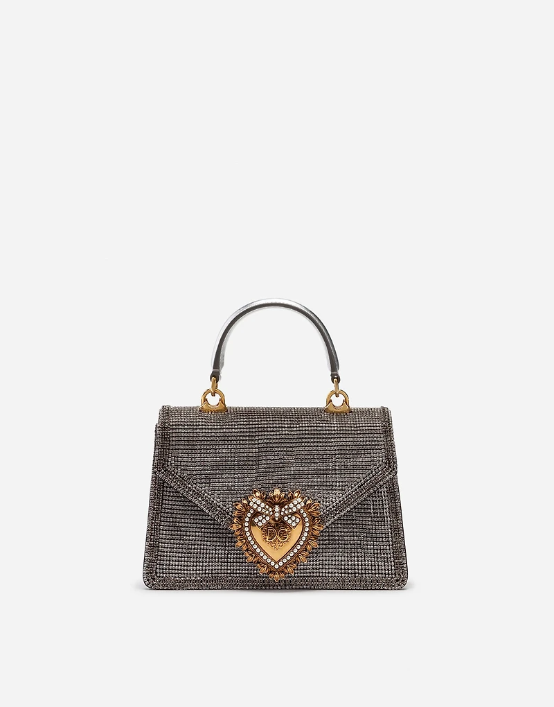 Small Devotion bag in mordore nappa leather with rhinestone detailing