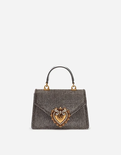 Small Devotion bag in mordore nappa leather with rhinestone detailing
