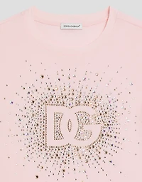 Jersey T-shirt with rhinestone details