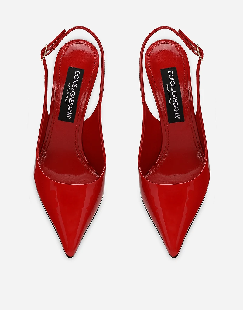 Patent leather slingbacks