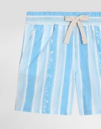 Poplin shorts with striped print