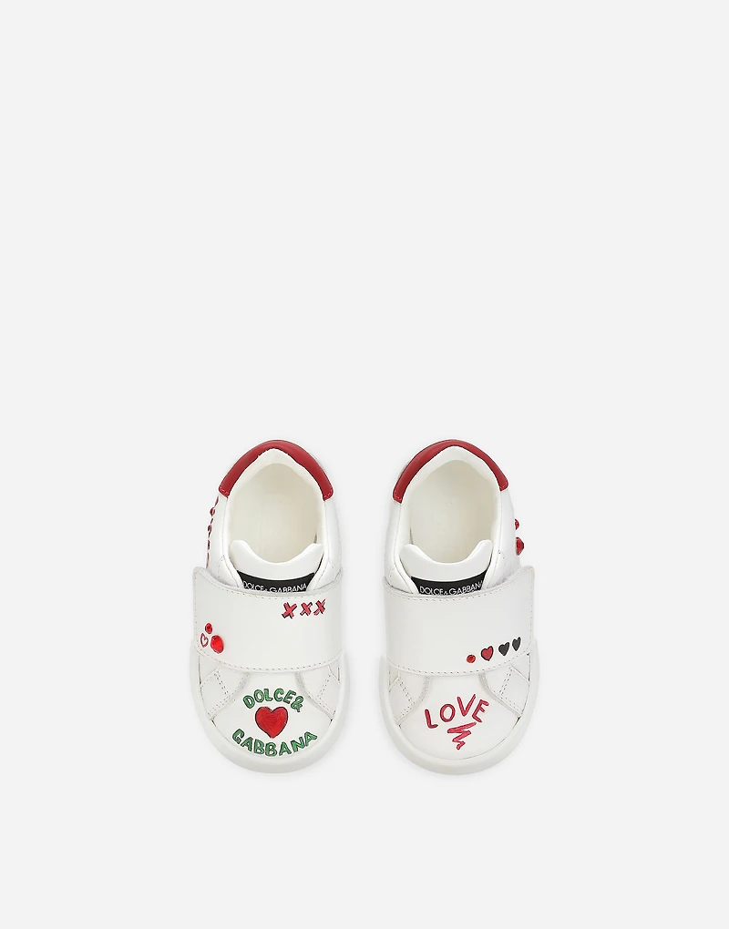 Printed calfskin Portofino sneakers