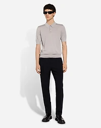 Cashmere and silk polo-shirt