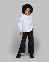 Striped poplin shirt with embroidered Dolce&Gabbana logo