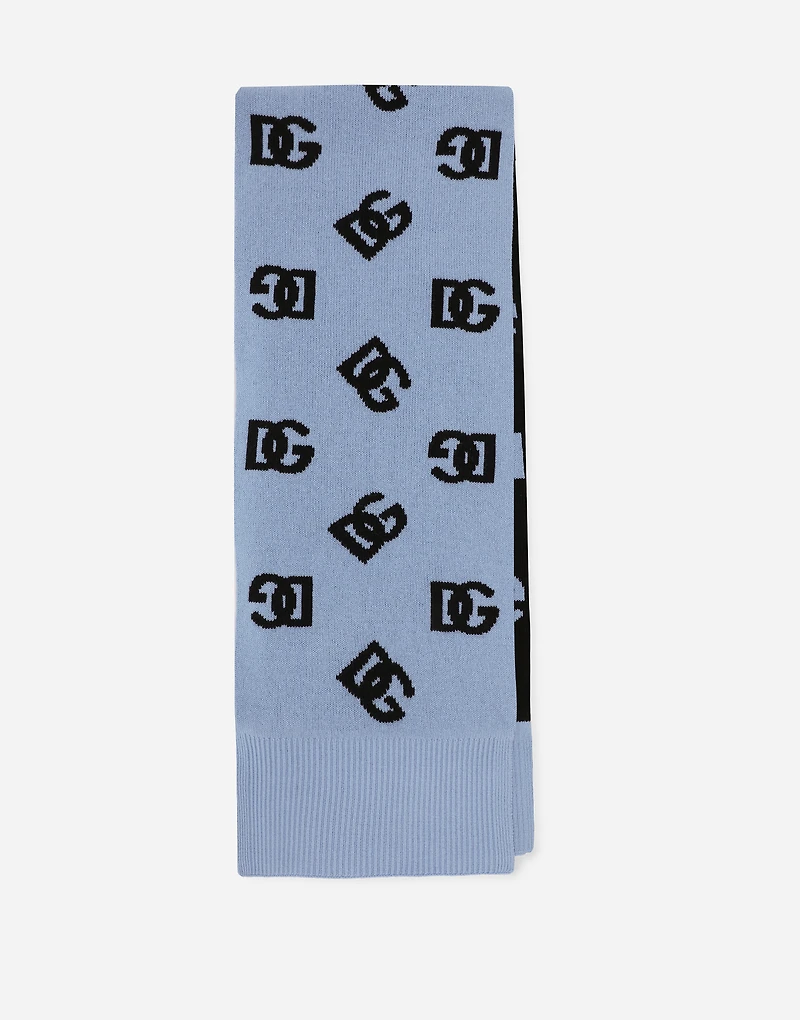Wool scarf with jacquard DG logo