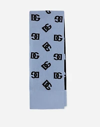 Wool scarf with jacquard DG logo
