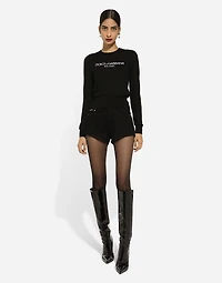 Wool sweater with Dolce&Gabbana logo inlay