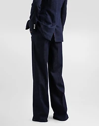 Silk denim palazzo pants