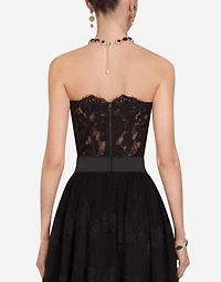 Short galloon lace bustier
