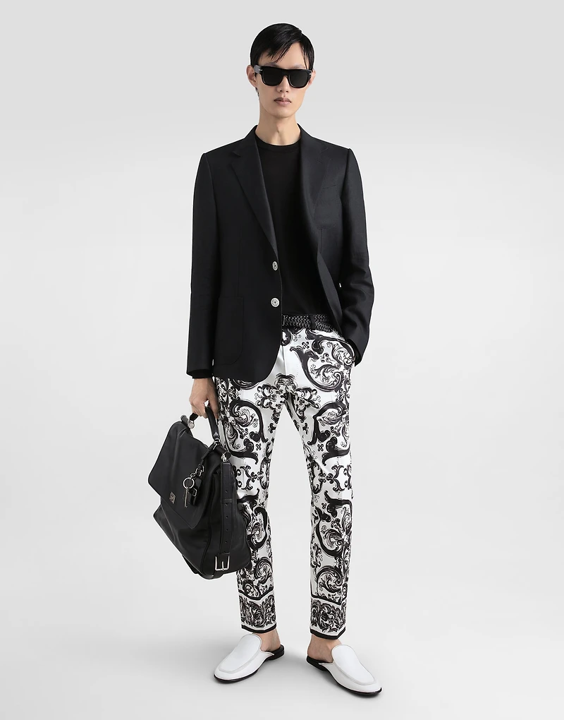 Portofino single-breasted linen jacket