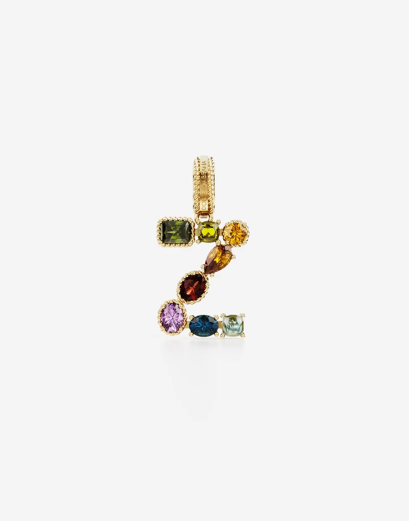 Charm Z Lettering 18-carat yellow gold and multicolored gems