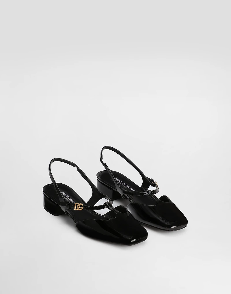 Patent leather slingback