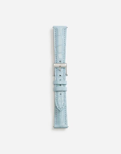 Alligator strap with buckle and hook in steel