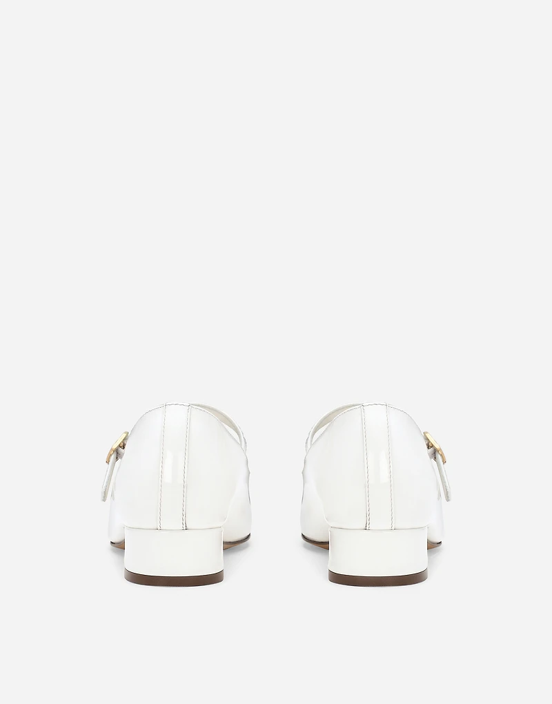 Patent leather ballet flats with heel