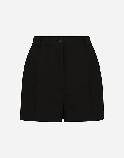 Double wool crepe shorts