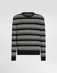 Silk crew-neck pullover with logo