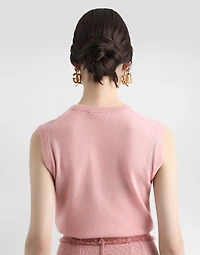 Cashmere tank top with inside-out seams
