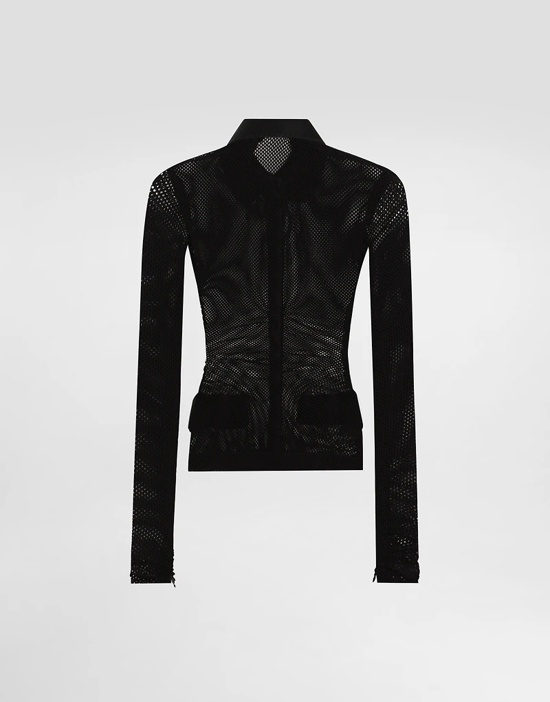 Mesh shirt jacket