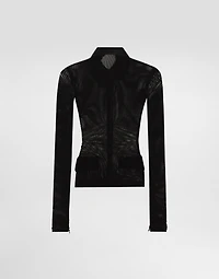 Mesh shirt jacket
