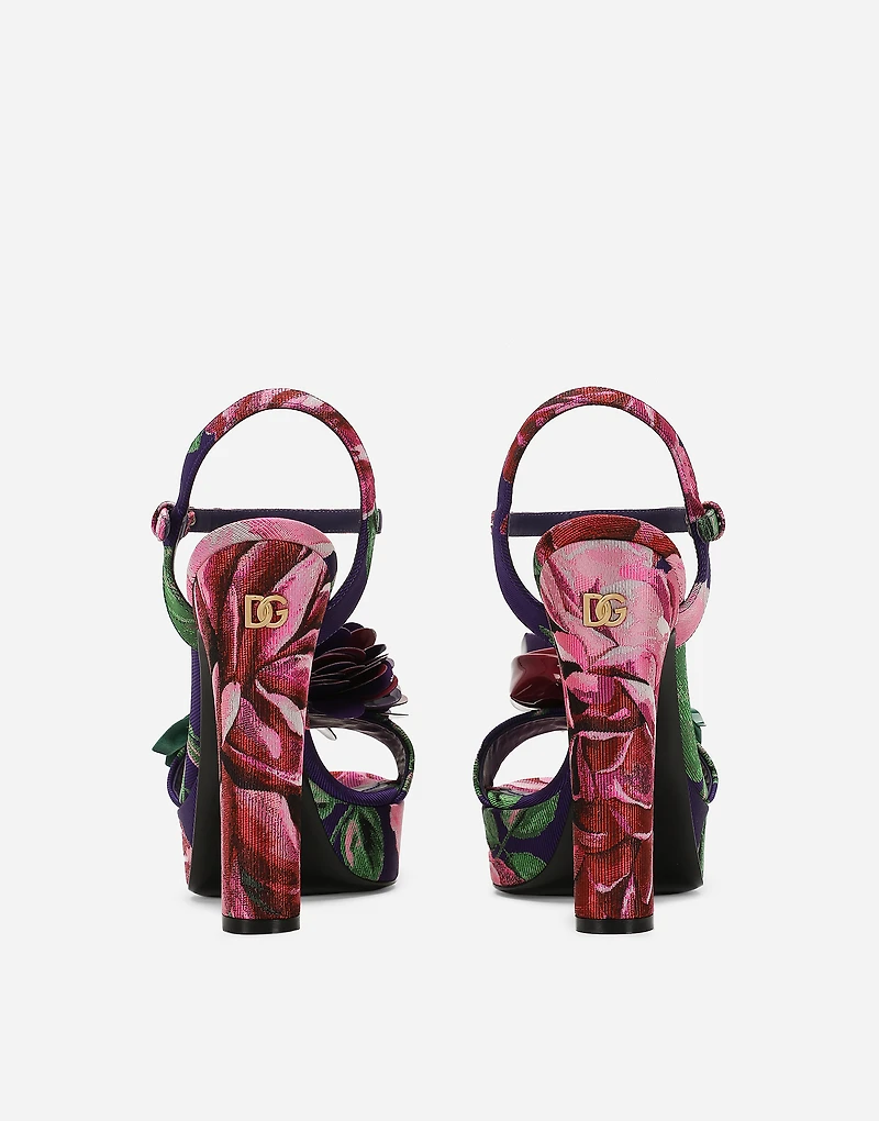 Jacquard platform sandals