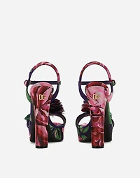 Jacquard platform sandals