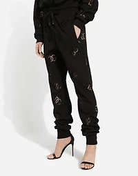 Jersey jogging pants with cut-out and DG logo