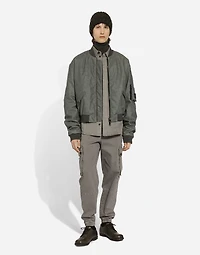 Oversize linen bomber jacket