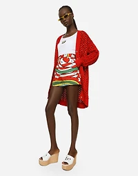 Long crochet cardigan