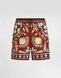 Shell-print medium swim boxer shorts