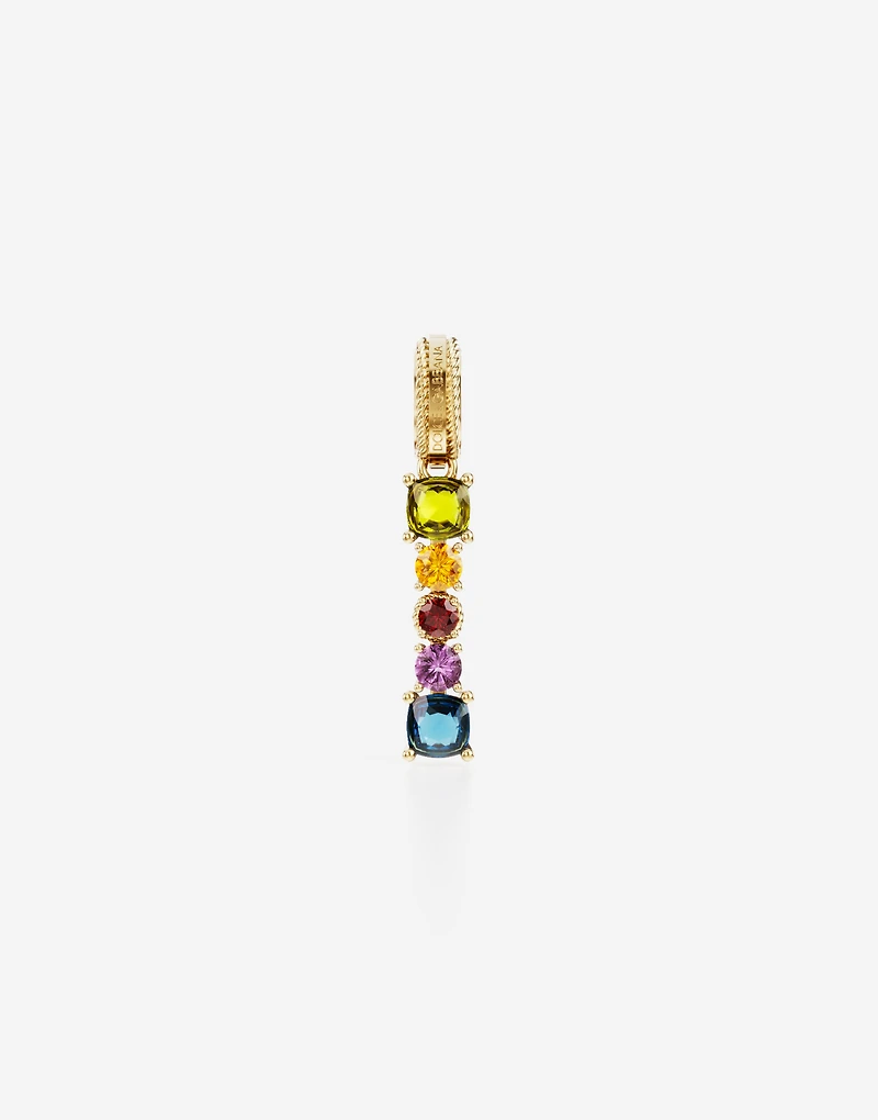 Charm I Lettering 18-carat yellow gold and multicolored gems