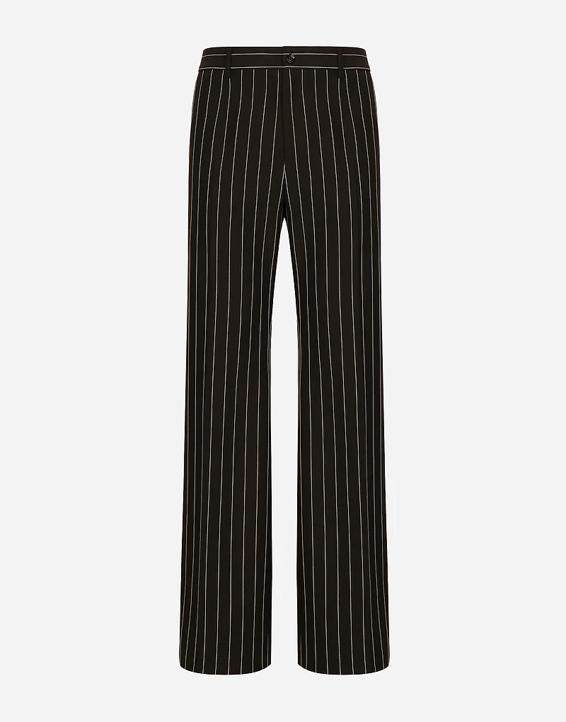 Tailored pinstripe wool pants