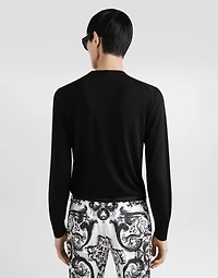 Silk crewneck pullover