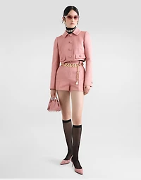 Short quilted jacquard jacket with all-over DG logo