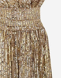 Long sequined dress with slit