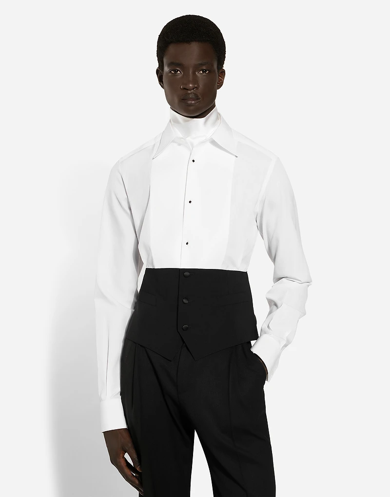 Tuxedo shirt with vest bottom section