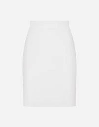 Straight-cut wool midi skirt