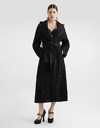 Tweed coat with micro-sequin embellishment